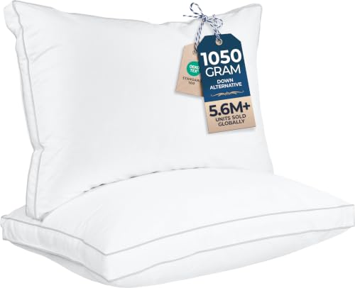 Utopia Bedding Queen Size Bed Pillows Set of 2 - Fluffy Down Alternative Hotel Pillows