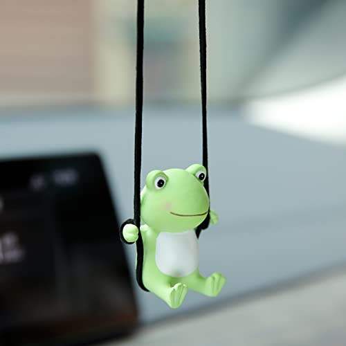 Cute Swinging Frog Car Rear View Mirror Hanging Ornament Interior Decor