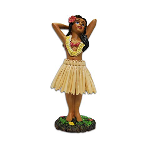 Hula Girl Dashboard Doll - 4.4 Inch Polyresin Bobblehead Ornament