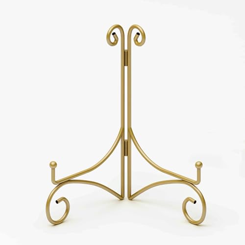 6 Inch Foldable Gold Iron Display Stand for Plates, Photos, and Art Pieces