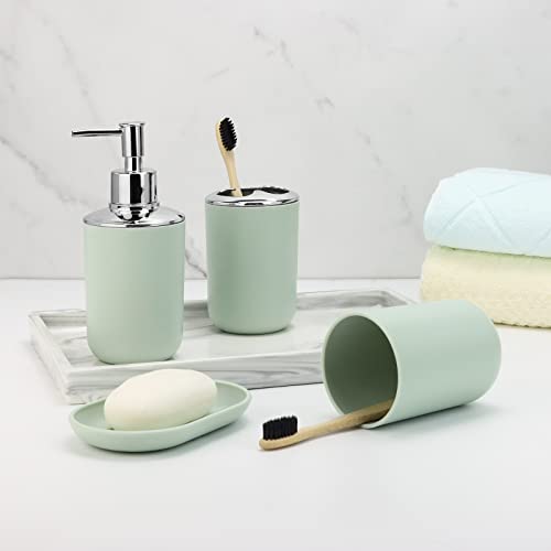 7-Piece Bathroom Accessory Set with Trash Can, Toilet Brush, and Soap Dispenser