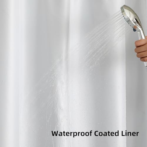 Sage Green Waffle Shower Curtain Set with Snap-in Liner, 72x75