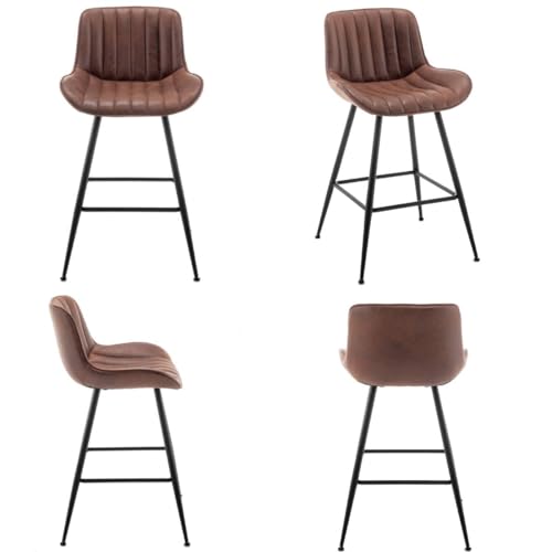 24-Inch Fabric Counter Height Bar Stools with Metal Legs, Set of 2