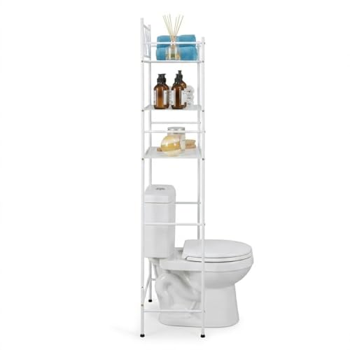 3-Tier Over-the-Toilet Bathroom Storage Cabinet, Freestanding Steel Organizer