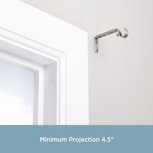 Adjustable Curtain Rod Brackets, 3/4 Inch, Satin Nickel, 2 Pack