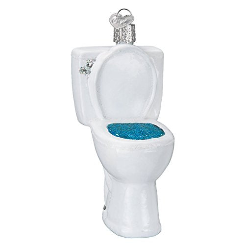 Old World Christmas The Throne Glass Ornament - Hand-Painted Toilet Humor Keepsake