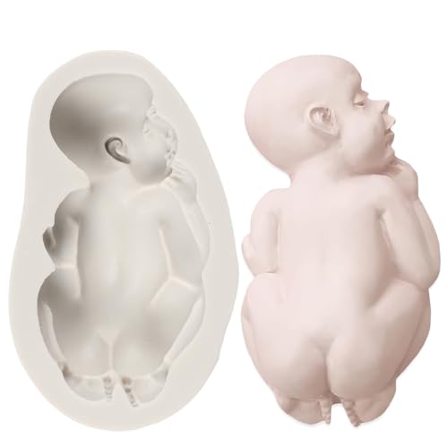 QDMOLDS Sleeping Baby Silicone Fondant Mold – 1pc Baby Candy Chocolate Mold, Style A
