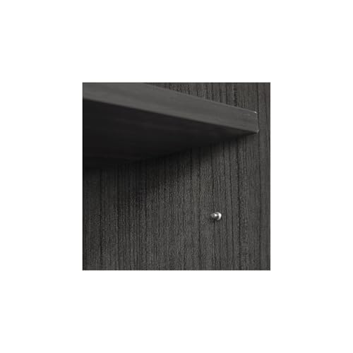 29-Inch Locking Storage Cabinet with Open Hutch, Ash Grey