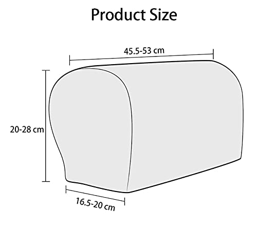 Elastic Polyester Sofa Arm Covers - Scratch Resistant, 2 Pcs, Washable (Dark Grey)