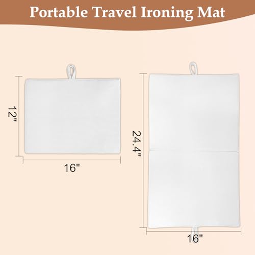 Portable Ironing Mat 24x16 Inch, Foldable Heat Resistant Tabletop Pad