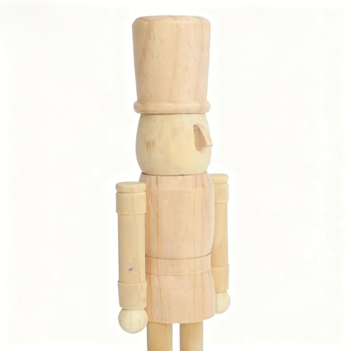 Unfinished Wooden Nutcracker Soldier 11.8" - DIY Paint Your Own Figurine