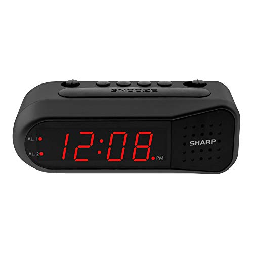 Digital Alarm Clock for Heavy Sleepers - Dual Alarm, Red LED, Battery Backup