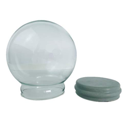 DIY Empty Glass Snow Globe Kit - 100mm Fillable Water Globe for Crafts