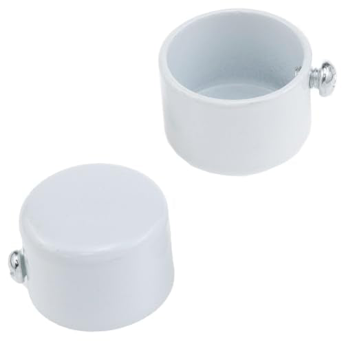 4 Pack Metal Curtain Rod End Caps, 1.1-Inch Diameter Pole Finials, White