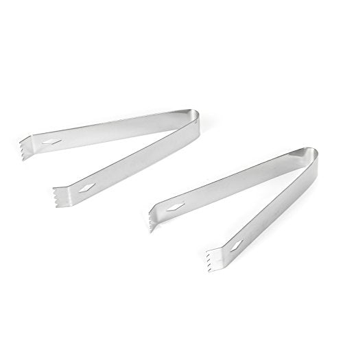 USATDD 2 Pack Small Stainless Steel Ice Tongs 5.9 Inch for Cocktails & Appetizers