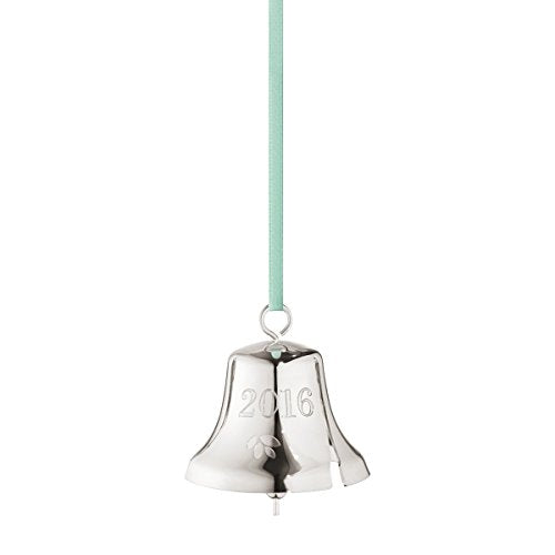 2016 Annual Christmas Bell Ornament, Palladium Plated Holiday Decoration