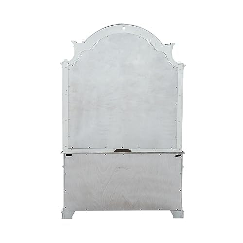Magnolia Manor Filing Credenza and Hutch with Touch Lighting - Antique White