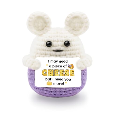 AICHPVOY Purple Mouse Crochet Gift - Funny Birthday Decor for Women & Men