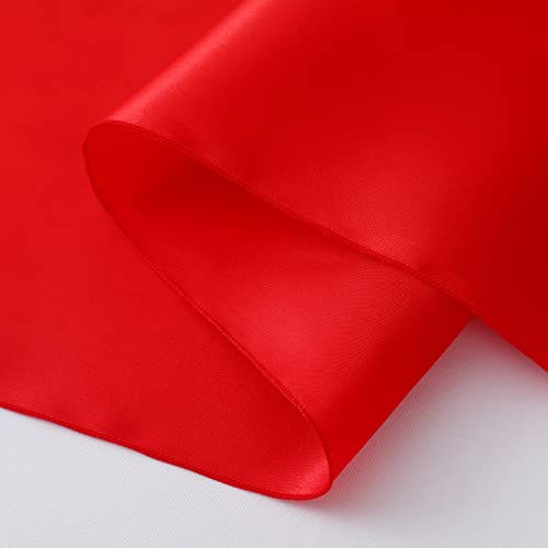 Red Satin Table Runner 12 x 108 Inch, 2 Pack Smooth Table Decor