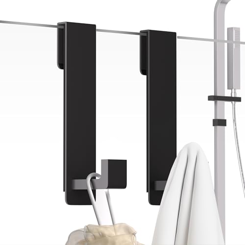 7.5-Inch Stainless Steel Shower Door Hooks for Frameless Glass, 2-Pack