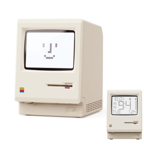 Retro Pixel Alarm Clock - 1984 Computer Style Desk Clock with Temperature