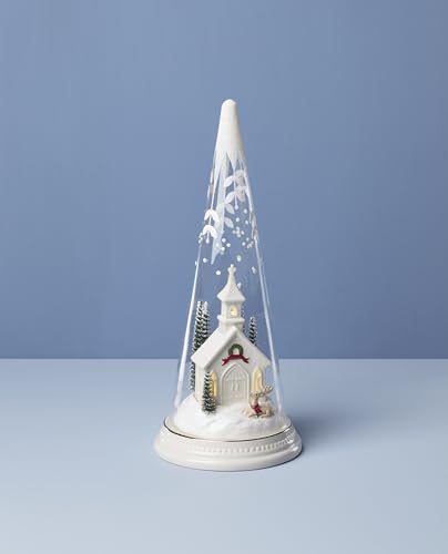 Lenox Merry & Magical Light-Up Church Figurine – Porcelain Snow Glass Display