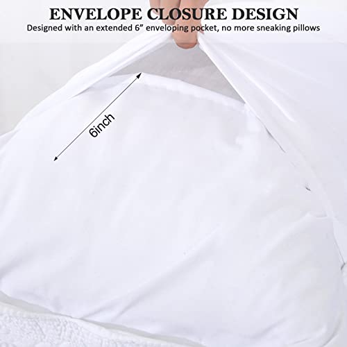 Quilted Pillow Shams Set of 2 - Standard Size 20x26 Inch White Pillow Covers