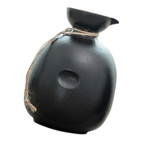 Ceramic Japanese Sake Bottle - Reusable Wine Flask with Spout, 4.52 x 3.54 in