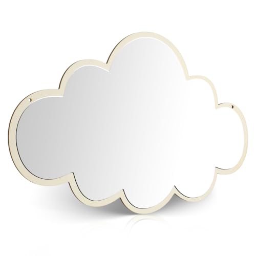 Cloud Shaped Shatterproof Acrylic Mirror for Kids Room - 15x10 Inch