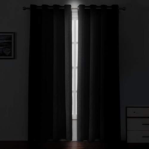 Thermal Insulated Blackout Curtains - 52 x 84 Inch Room Darkening (2 Panels)