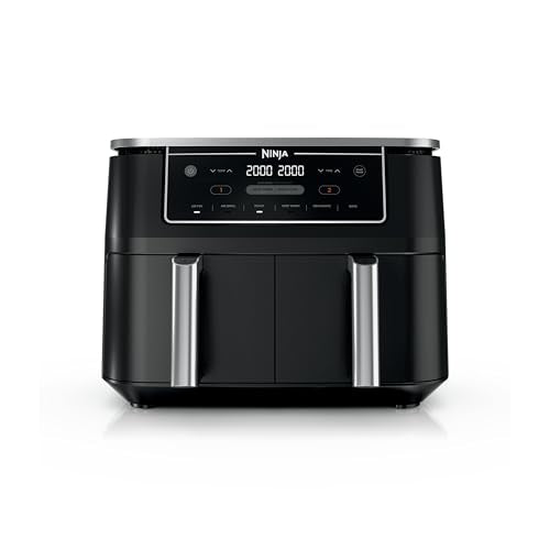 10 Qt Dual Zone Air Fryer with 2 Baskets - 6-in-1 Electric Cooker, Black