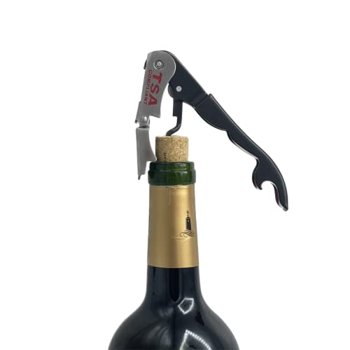 Syphax Industries TSA Compliant Travel Corkscrew Bottle Opener - 1 Pack, Black