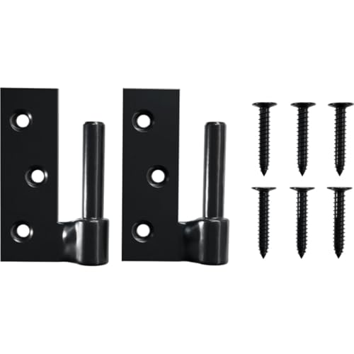 304 Stainless Steel Jamb Pintel 1/2-Inch Offset, Black Powder Coated (Pair)