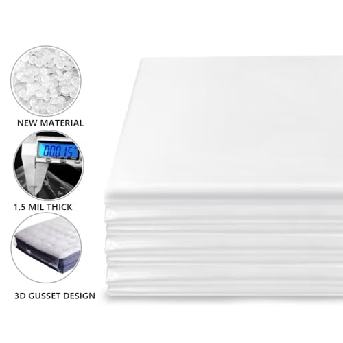 SANEMBER Queen Mattress Bag for Moving & Storage, Clear Plastic Cover