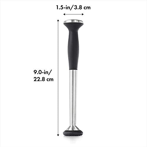 OXO Steel Muddler - Durable Cocktail Bar Tool for Herbs & Citrus, Non-Slip Grip