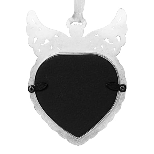 Unicadecor Casa Silver Angel Wing Heart Memorial Frame 2.5x2.5 Keepsake
