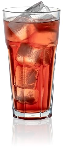 Set of 6 Clear Glass Highball Tumblers - 16oz Drinkware for Water, Juice & Cocktails