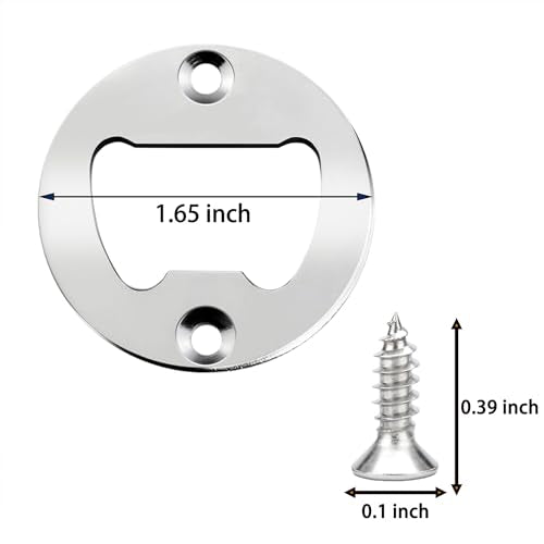 Silver Bottle Opener Insert Kit - 20 Durable Stainless Steel Inserts with Screws for DIY Projects