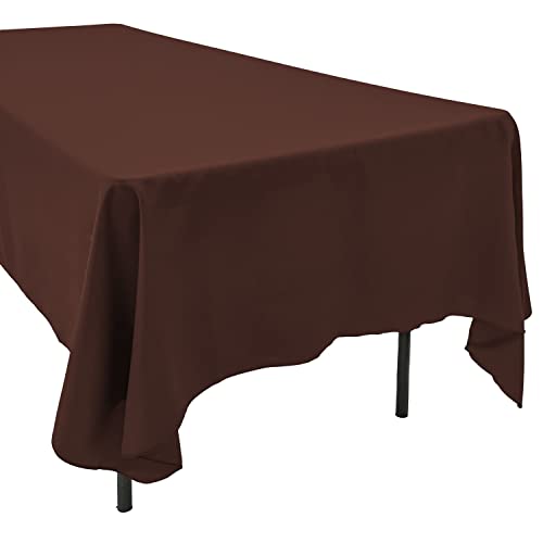 AK TRADING CO. 60 x 102-Inch Rectangular Polyester Tablecloth - Made in USA - Wrinkle-Resistant, Flame Retardant, Durable Party Table Cover, Banquet Tablecloth, Wedding Table Cover - Chocolate
