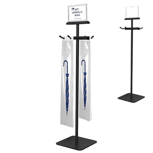 Umbrella Bag Stand with 200 Disposable Bags, Heavy-Duty Metal Holder