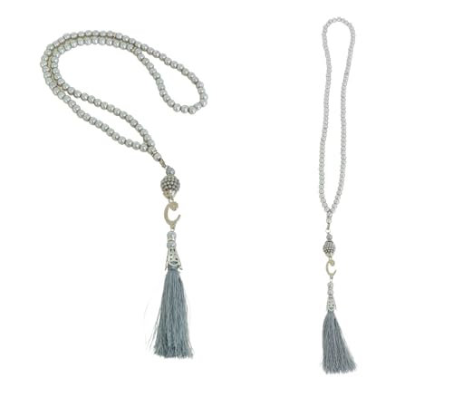 Turkish Cotton Prayer Rug Set with Tasbih Beads and Portable Travel Bag