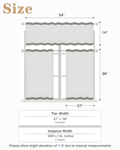 3-Piece Pink Blackout Curtain Set with Valance & Tiers, 27x36