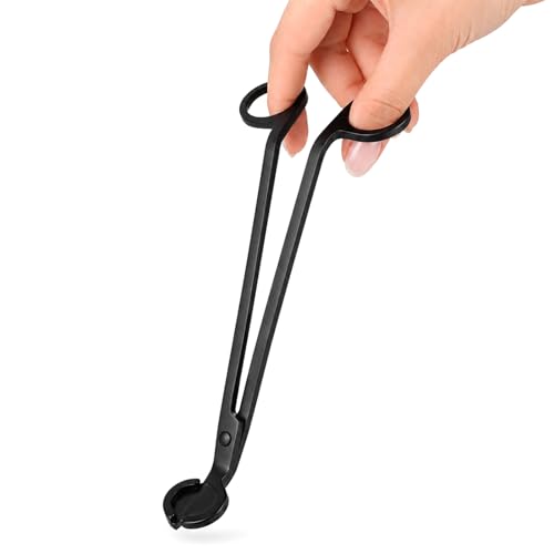 Black Stainless Steel Candle Wick Trimmer - Precision Jar Candle Clipper