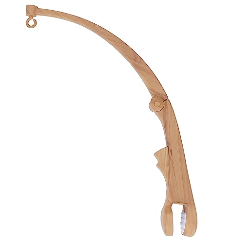 Crib Mobile Arm Holder with Wood Grain Finish and Secure Clamp