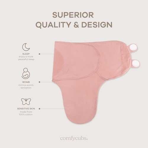 Comfy Cubs Easy Swaddle Blanket 3-Pack - Cotton Baby Swaddles (Size S)
