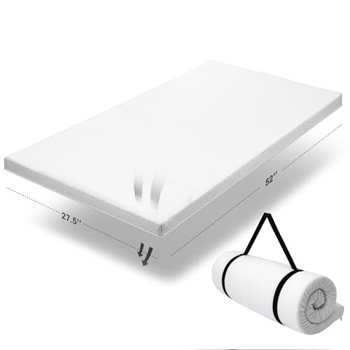 Organic Cotton Toddler Mattress Topper - 2-Inch Memory Foam, Waterproof & Washable Cover