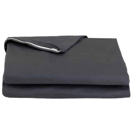 100% Cotton Zippered Futon Cover, Twin XL, Dark Gray - Breathable & Machine Washable