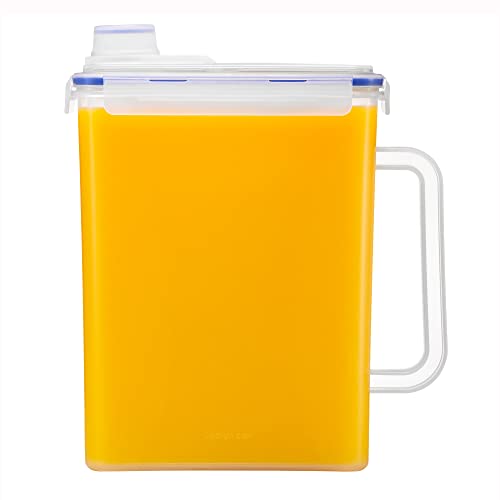 Clear Plastic Water Pitcher with Lid - 1 Gallon BPA-Free Fridge Door Jug