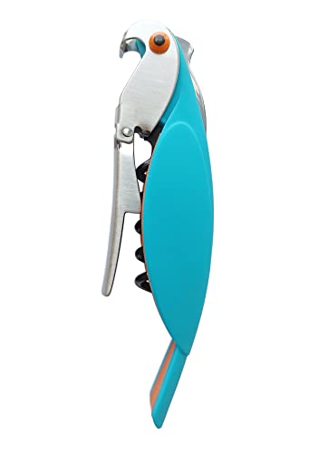 D DrNeeko Parrot Shape Waiters Corkscrew Wine Opener Light Blue - Bottle Opener & Foil Cutter