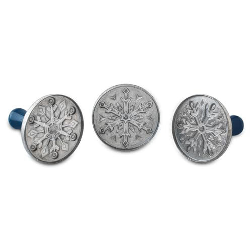 Nordic Ware Snowflake Cookie Stamps Set of 3 - Cast Aluminum Biscuit Maker